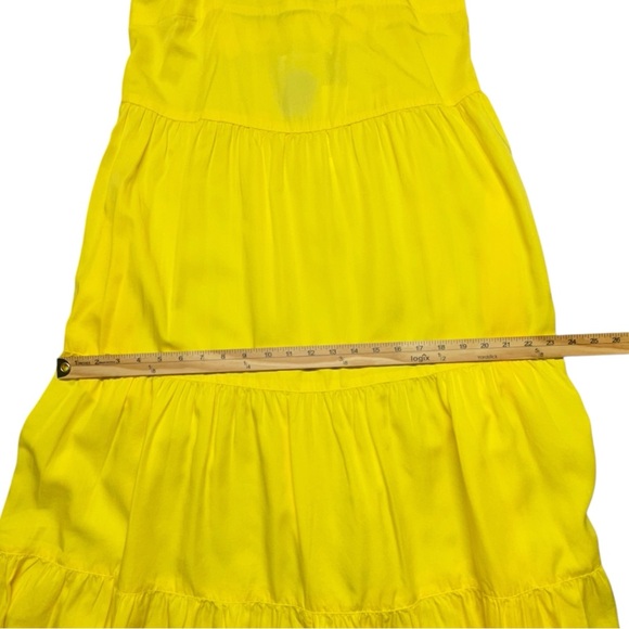 The Drop Britt Dress Lemon NWT Womens Small Tiered Maxi Dress Pockets Adjustable - Picture 10 of 15